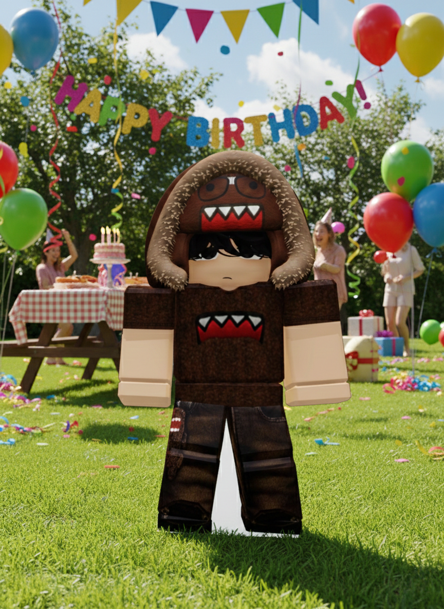 Roblox "Brown Y2K Emo" Life-Size Standee Digital Fil