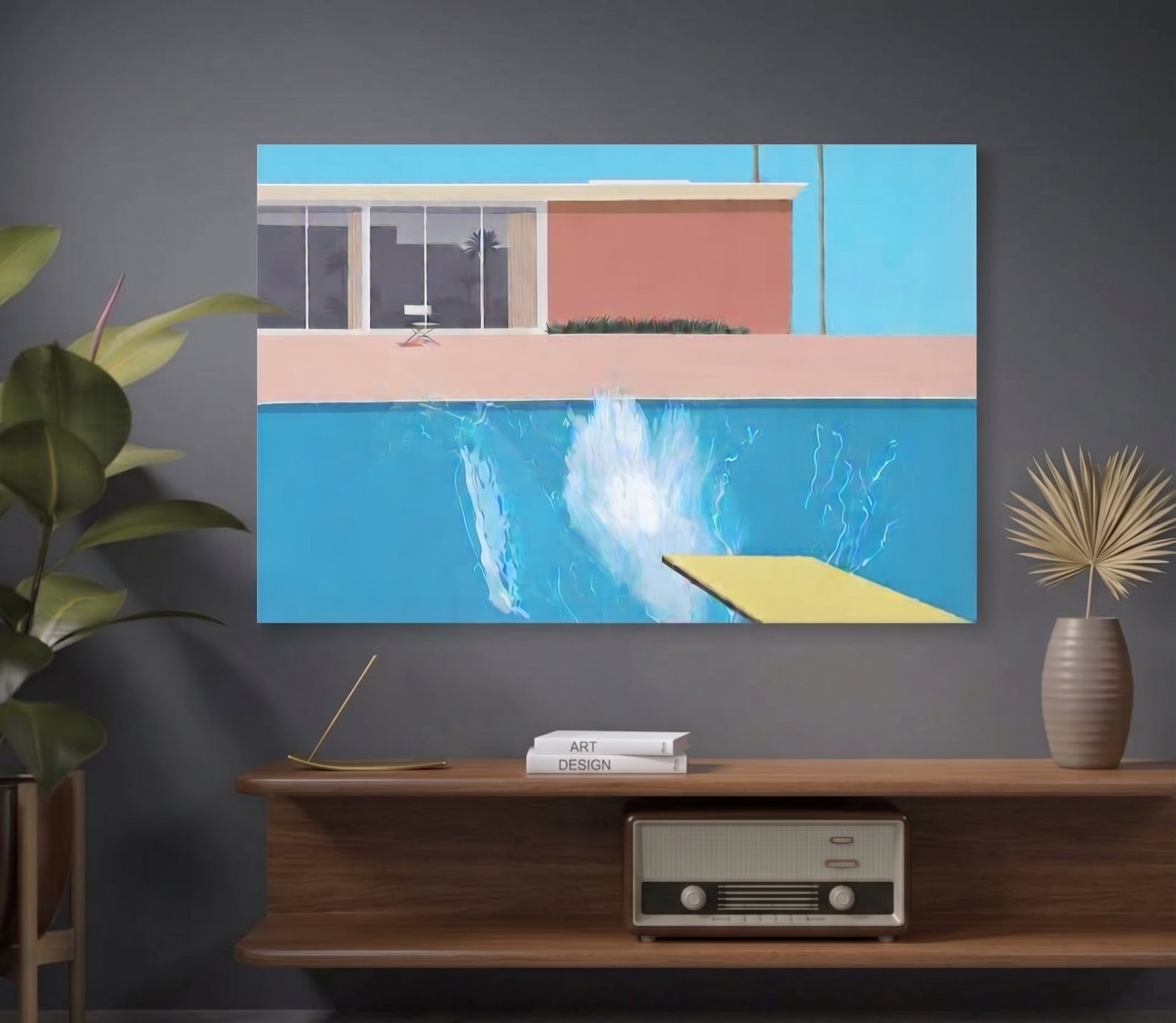 A Bigger Splash California Day David Hockney Painting Canvas Wall Art