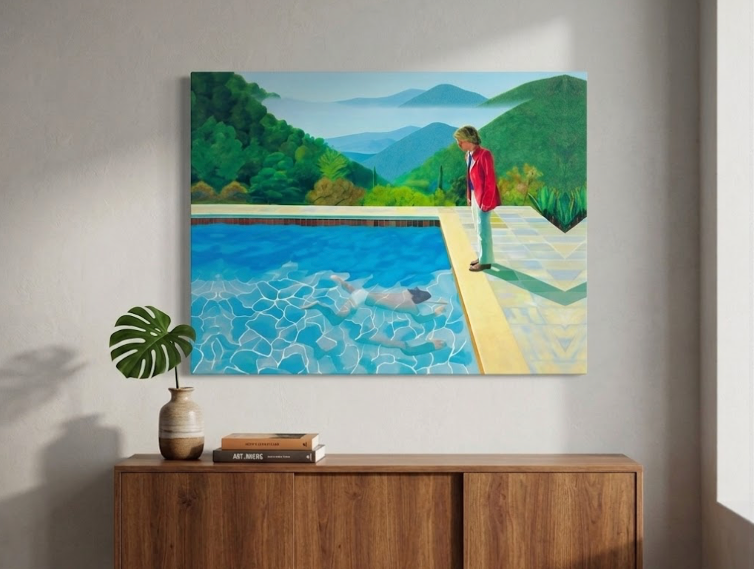 David Hockney Style Swimming Pool Canvas