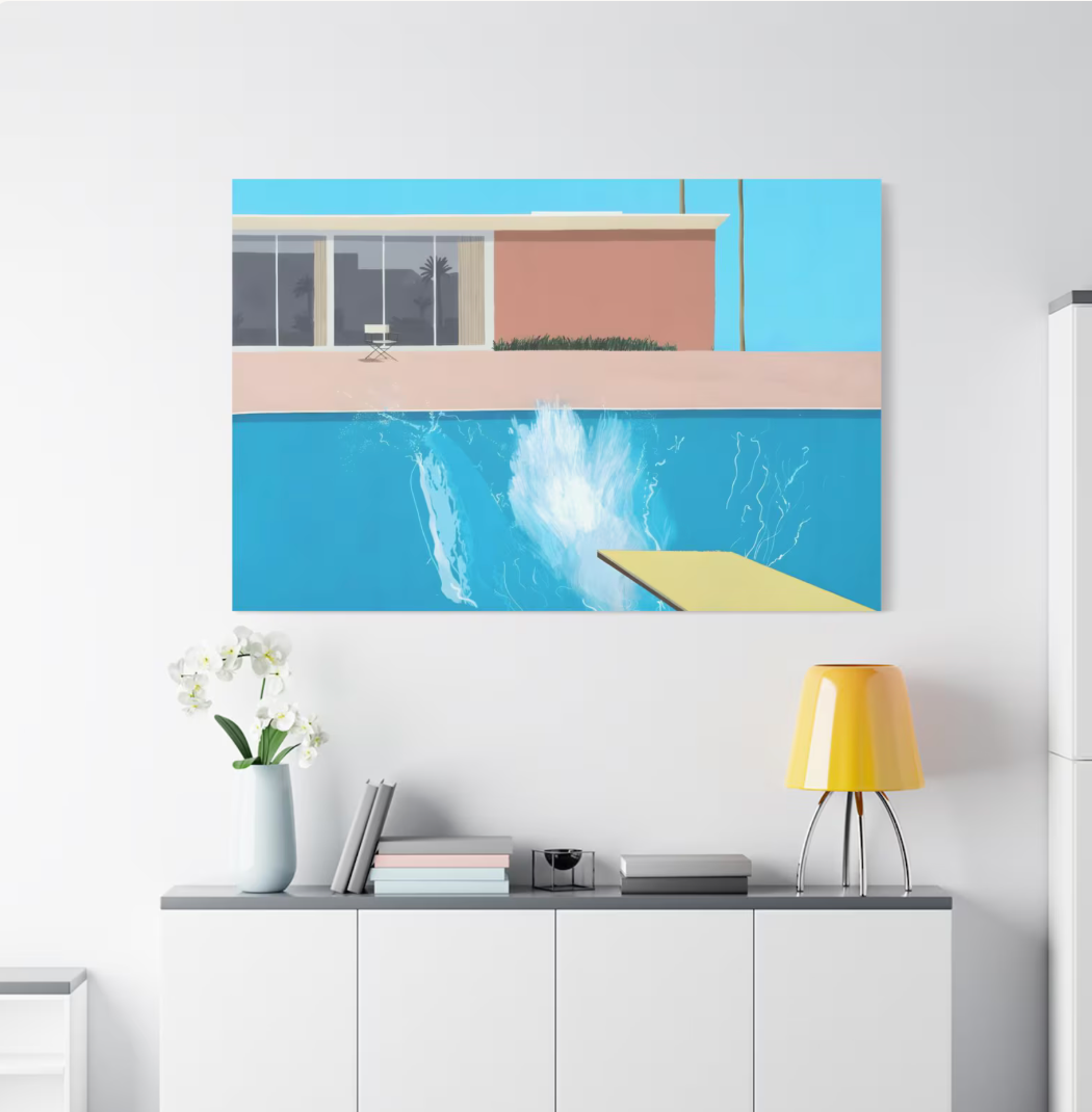 A Bigger Splash California Day David Hockney Painting Canvas Wall Art