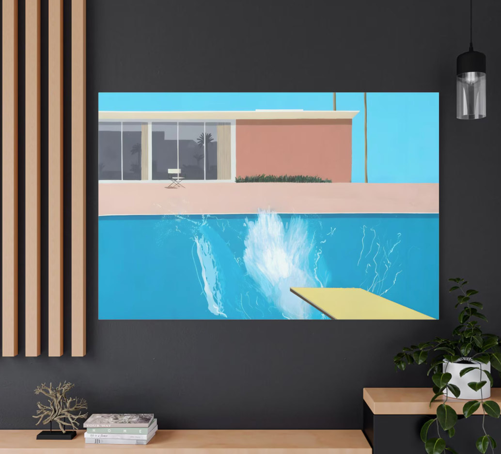 A Bigger Splash California Day David Hockney Painting Canvas Wall Art