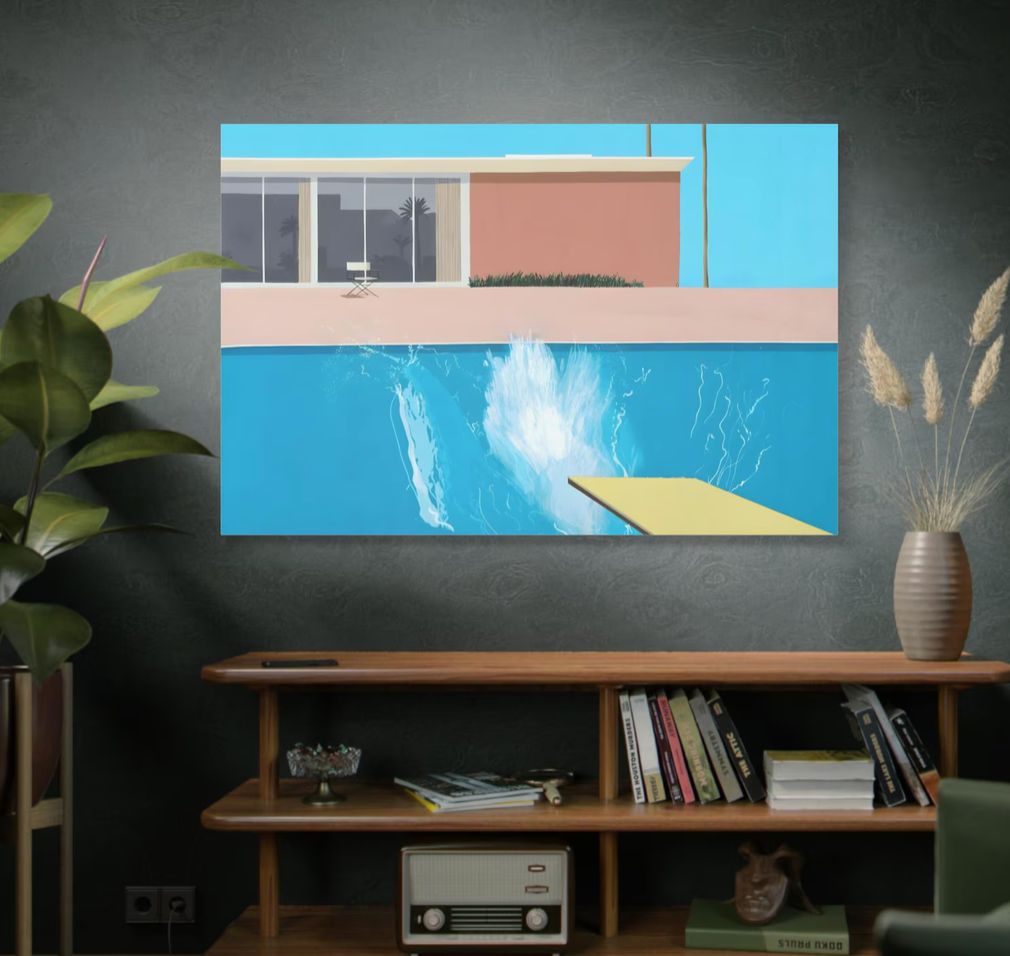 A Bigger Splash California Day David Hockney Painting Canvas Wall Art