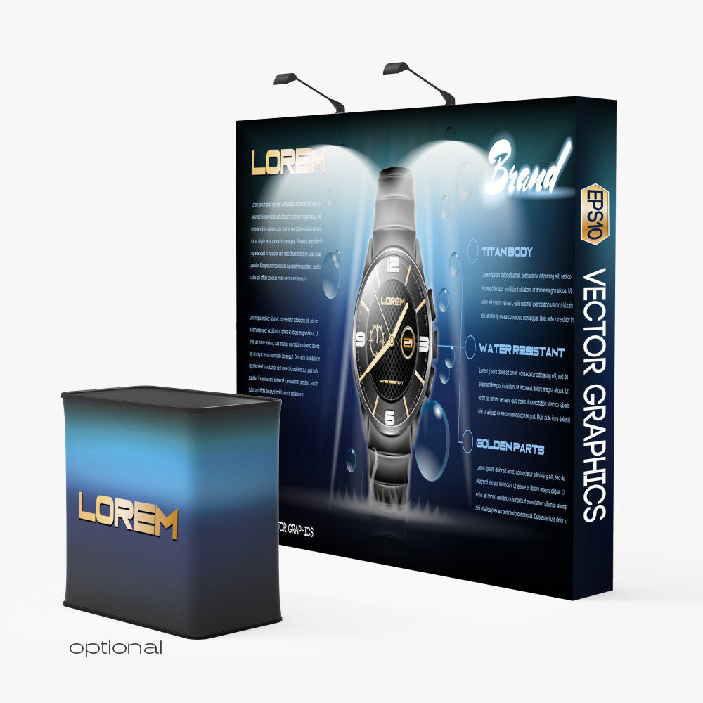 Straight Velcro Fabric Pop Up Display 10'
