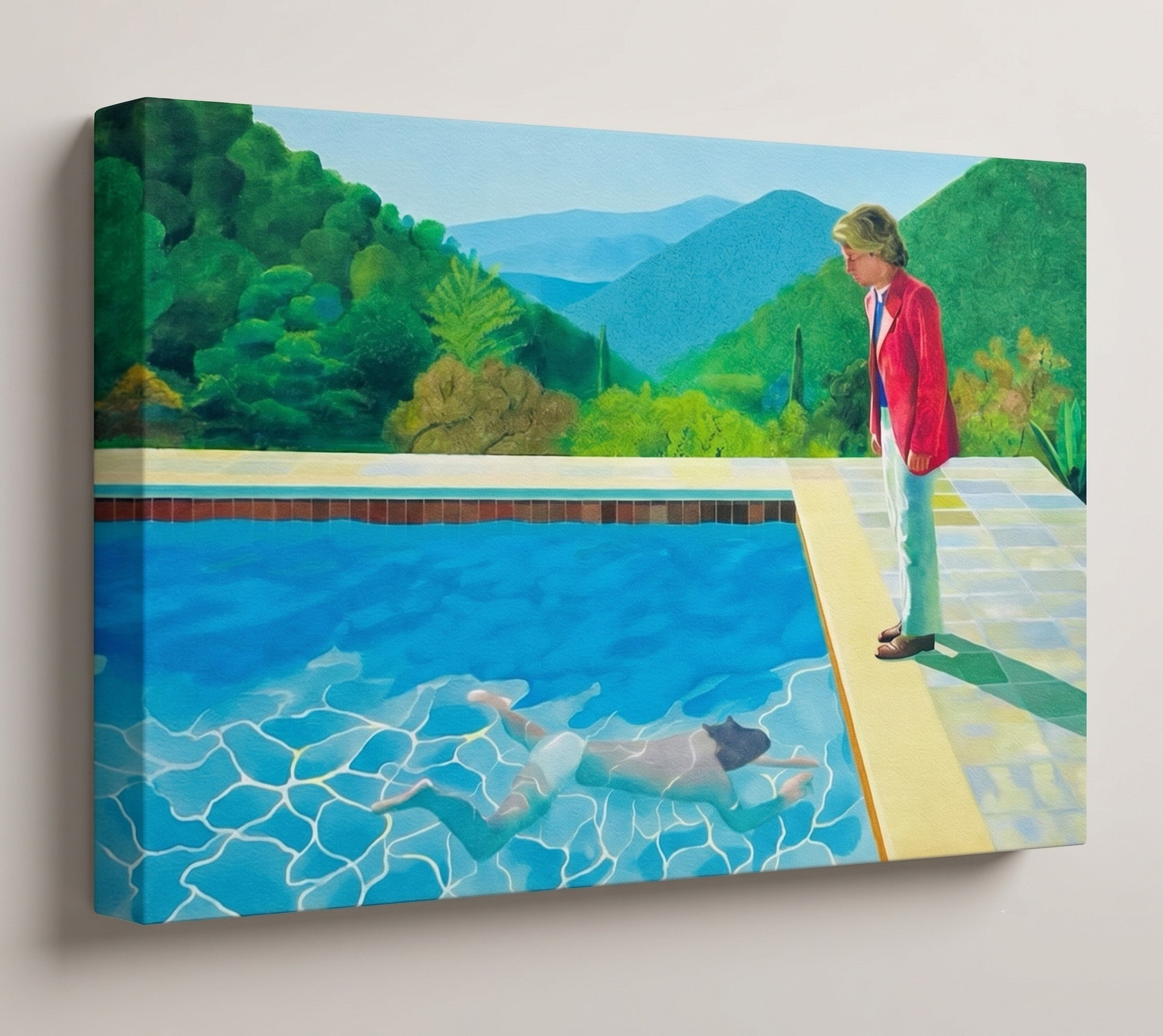 David Hockney Style Swimming Pool Canvas