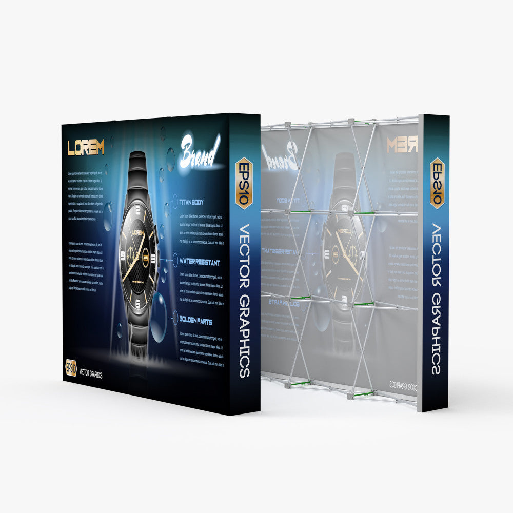 Straight Velcro Fabric Pop Up Display 10'